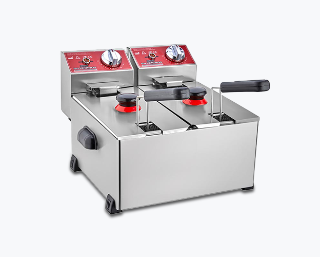 Silverinox fritöz — 3 + 3 L