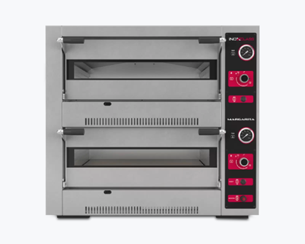İnoxClass qazlı pizza peçi — 4 + 4 × 30 sm